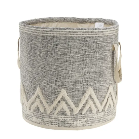 Gray And White Tuft Peaks Storage Basket-Kirkland's Home Outlet