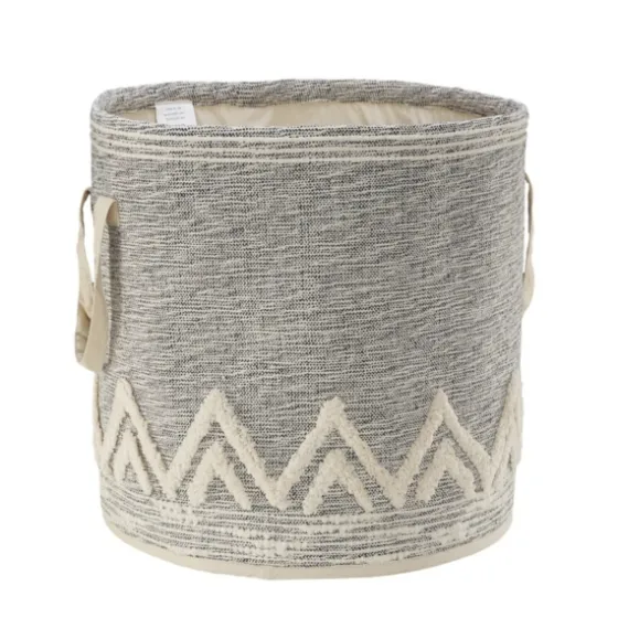 Gray And White Tuft Peaks Storage Basket-Kirkland's Home Outlet