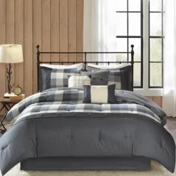 Gray Buffalo Check King 7-Pc. Comforter Set-Kirkland's Home Cheap