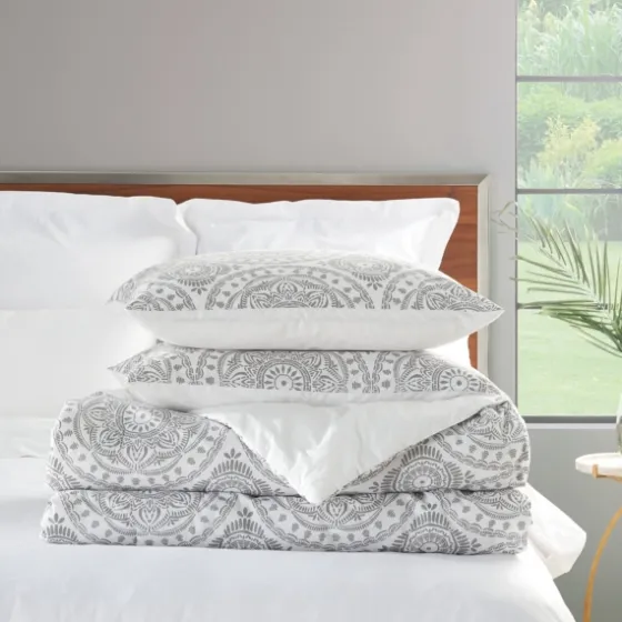 Gray Cloud Floral King 3-Pc. Comforter Set-Kirkland's Home Outlet