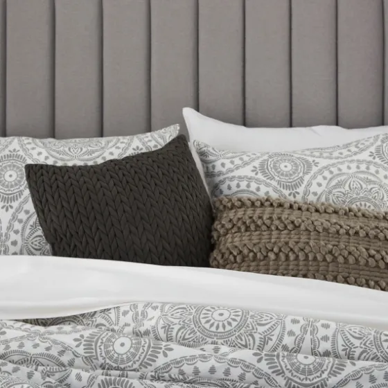 Gray Cloud Floral King 3-Pc. Comforter Set-Kirkland's Home Outlet
