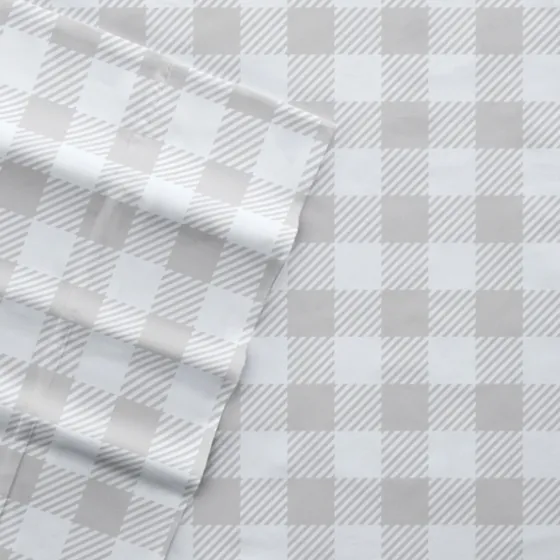Gray Country Plaid 4-Pc. California King Sheet Set-Kirkland's Home New