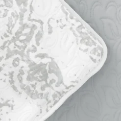 Gray Damask Reversible 3-Pc. King Quilt Set-Kirkland's Home Shop