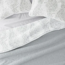 Gray Damask Reversible 3-Pc. Queen Quilt Set-Kirkland's Home Online