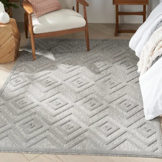 Gray Diamond Indoor/Outdoor Area Rug, 5X7-Kirkland's Home Shop