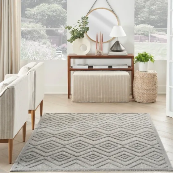 Gray Diamond Indoor/Outdoor Area Rug, 5X7-Kirkland's Home Shop