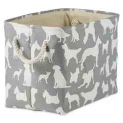 Gray Dog Show Rectangular Storage Bin, 18 In.-Kirkland's Home Store