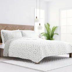 Gray Dotted Reversible 3-Pc. Queen Quilt Set-Kirkland's Home Discount