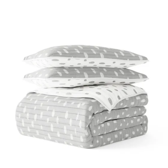 Gray Dotted Reversible 2-Pc. Twin Quilt Set-Kirkland's Home Flash Sale