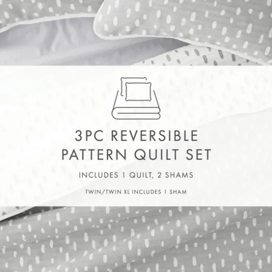 Gray Dotted Reversible 2-Pc. Twin Quilt Set-Kirkland's Home Flash Sale