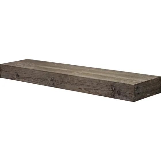 Gray Floating Rustic Wooden Wall Shelf, 3 Ft.-Kirkland's Home Clearance