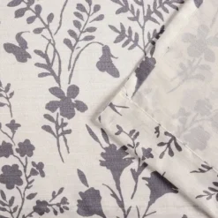 Gray Floral 2-Pc. Curtain Panel Set, 96 In.-Kirkland's Home Clearance