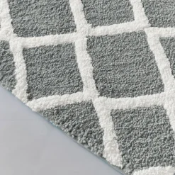 Gray Geometric Pattern Reversible Bath Mat, 60 In.-Kirkland's Home Outlet