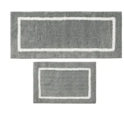 Gray Geometric Pattern Reversible Bath Mat, 34 In.-Kirkland's Home Hot