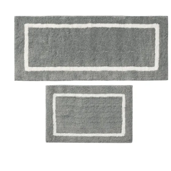 Gray Geometric Pattern Reversible Bath Mat, 34 In.-Kirkland's Home Hot