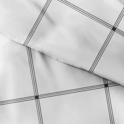 Gray Grid Plaid 3-Pc. Micro King Duvet Cover Set-Kirkland's Home Cheap