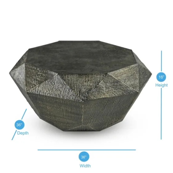 Gray Hand-Stamped Iron Octagonal Coffee Table-Kirkland's Home Discount
