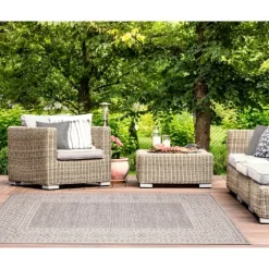 Gray Leopard Border Outdoor Area Rug, 7X10-Kirkland's Home Flash Sale