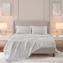Gray Leopard Print Satin 3-Pc. Twin Sheet Set-Kirkland's Home Best
