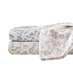 Gray Leopard Print Satin 3-Pc. Twin Sheet Set-Kirkland's Home Best