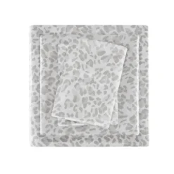 Gray Leopard Print Satin 4-Pc. Queen Sheet Set-Kirkland's Home Discount