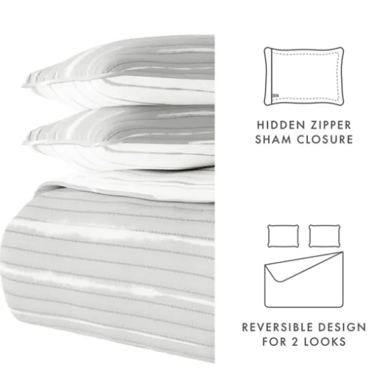 Gray Linear Reversible 3-Pc. King Quilt Set-Kirkland's Home Store