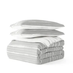 Gray Linear Reversible 3-Pc. Queen Quilt Set-Kirkland's Home Shop