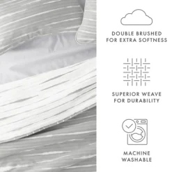 Gray Linear Reversible 3-Pc. Queen Quilt Set-Kirkland's Home Shop