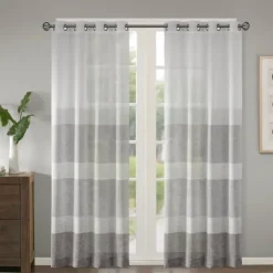 Gray Modern Stripes Curtain Panel, 84 In.-Kirkland's Home Flash Sale