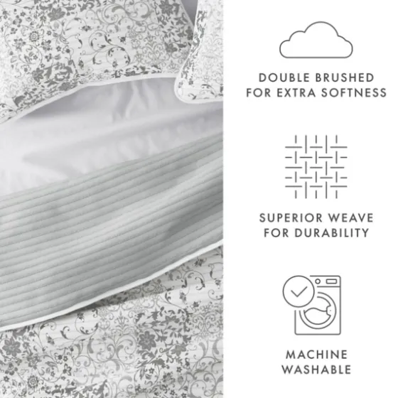 Gray Patchwork Reversible 2-Pc. Twin Quilt Set-Kirkland's Home Online