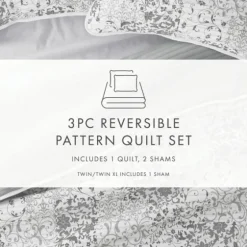 Gray Patchwork Reversible 2-Pc. Twin Quilt Set-Kirkland's Home Online