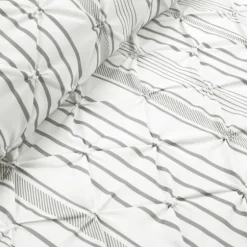 Gray Pintuck Stripe King 5-Pc. Comforter Set-Kirkland's Home Outlet