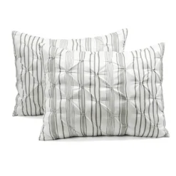 Gray Pintuck Stripe King 5-Pc. Comforter Set-Kirkland's Home Outlet