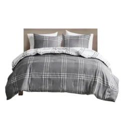 Gray Plaid Dayton 3-Pc. Full/Queen Comforter Set-Kirkland's Home Best Sale