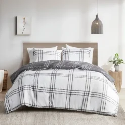 Gray Plaid Dayton 3-Pc. Full/Queen Comforter Set-Kirkland's Home Best Sale