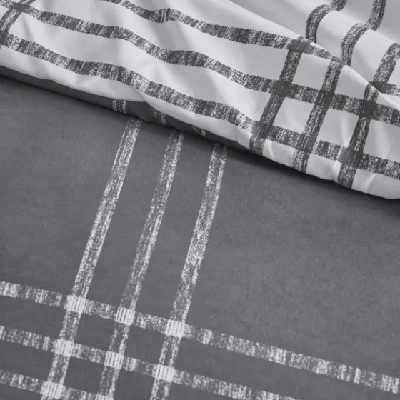 Gray Plaid Dayton 3-Pc. King Comforter Set-Kirkland's Home Best Sale