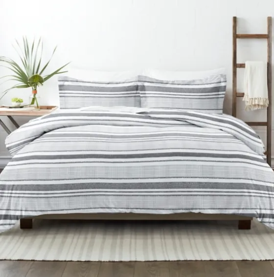 Gray Soft Striped 3-Pc. Queen Duvet Cover Set-Kirkland's Home Shop