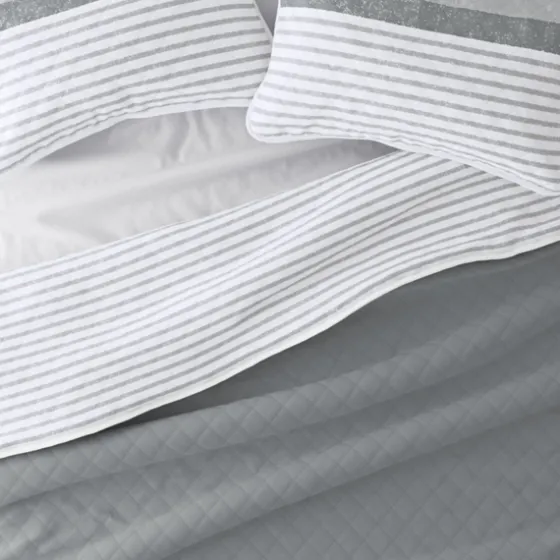 Gray Striped Reversible 2-Pc. Twin Quilt Set-Kirkland's Home New