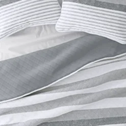 Gray Striped Reversible 3-Pc. Queen Quilt Set-Kirkland's Home Online