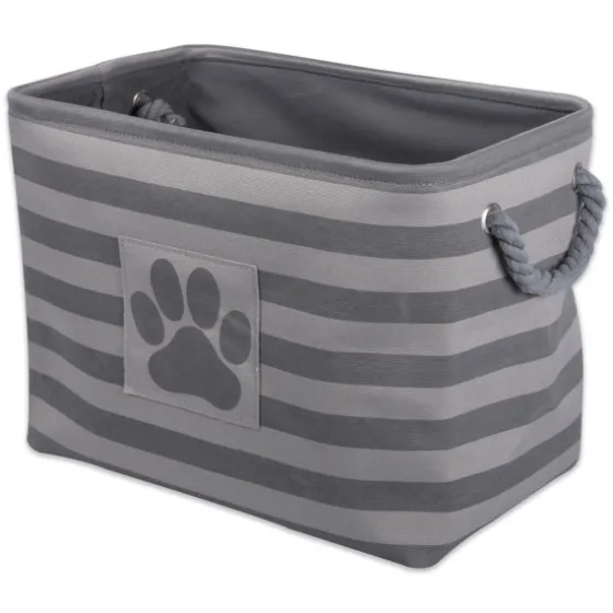 Gray Stripes And Paw Basket With Handles-Kirkland's Home Best Sale