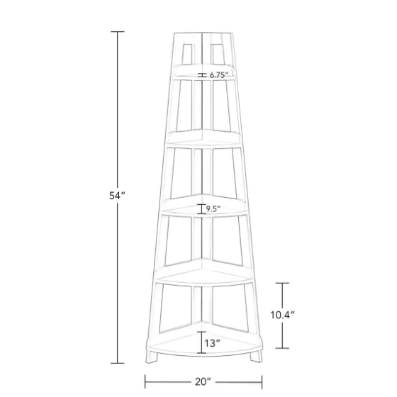 Gray 5-Tier Corner Ladder Bookshelf-Kirkland's Home Store