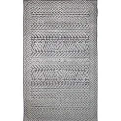 Gray Zig-Zag Ezra Indoor/Outdoor Area Rug, 7X9-Kirkland's Home Shop