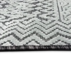 Gray Zig-Zag Ezra Indoor/Outdoor Area Rug, 7X9-Kirkland's Home Shop