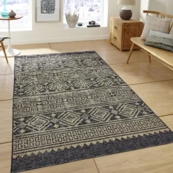Greek Key Sun Shower Outdoor Area Rug, 5X8-Kirkland's Home Hot