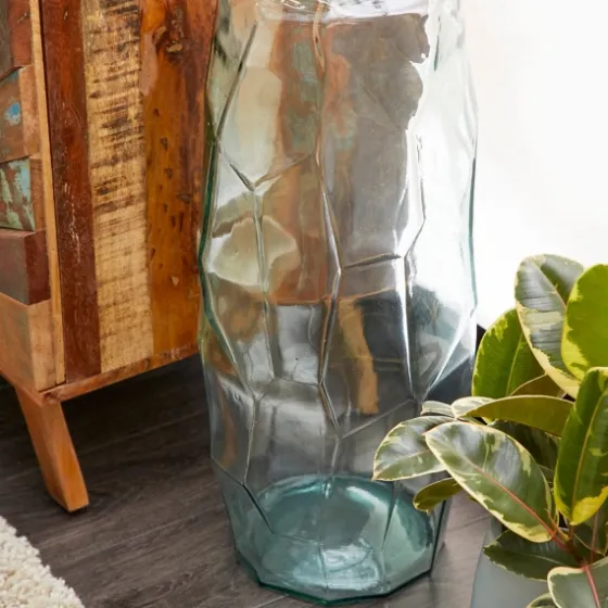 Green And Blue Clear Glass Vase, 29 In.-Kirkland's Home Fashion