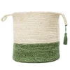 Green And Cream Woven Basket With Tassel, 17 In.-Kirkland's Home Cheap