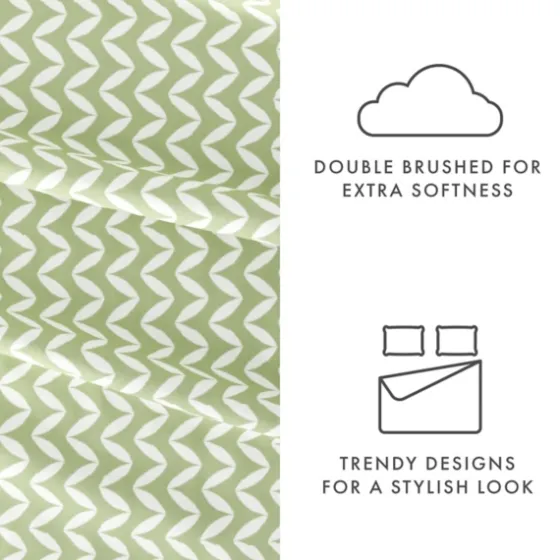 Green And White Chevron 3-Pc. Twin Sheet Set-Kirkland's Home Sale