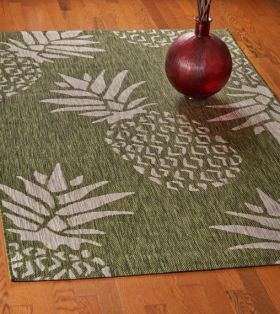 Green Pineapple Outdoor Area Rug, 7X9-Kirkland's Home Cheap