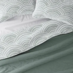 Green Scalloped Reversible 3-Pc. Queen Quilt Set-Kirkland's Home Cheap