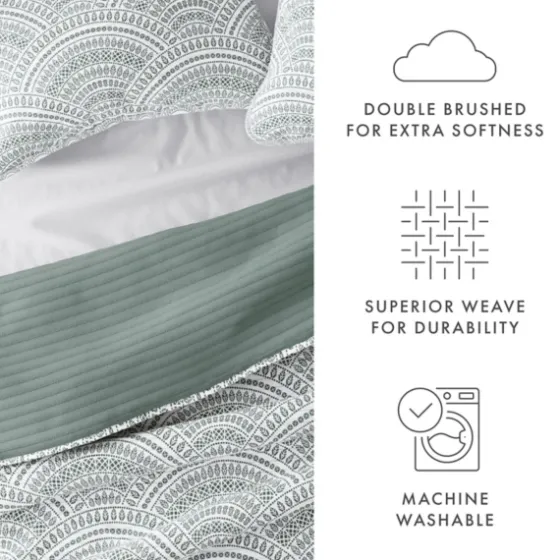 Green Scalloped Reversible 3-Pc. Queen Quilt Set-Kirkland's Home Cheap
